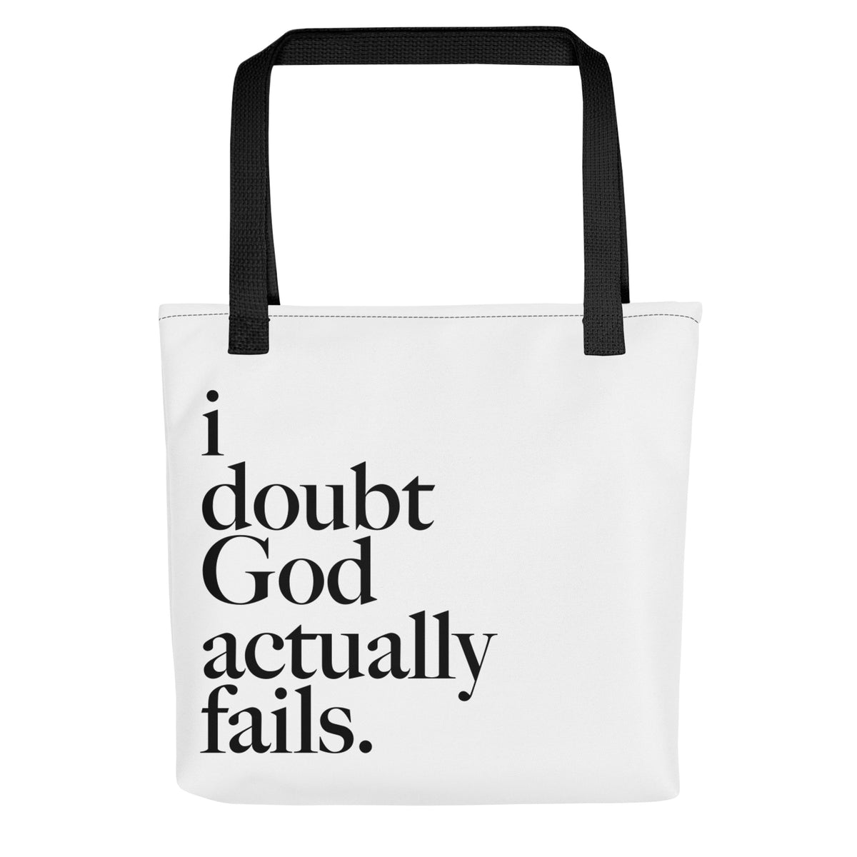 idgaf. Proof I Tote bag in Black, alternate front view