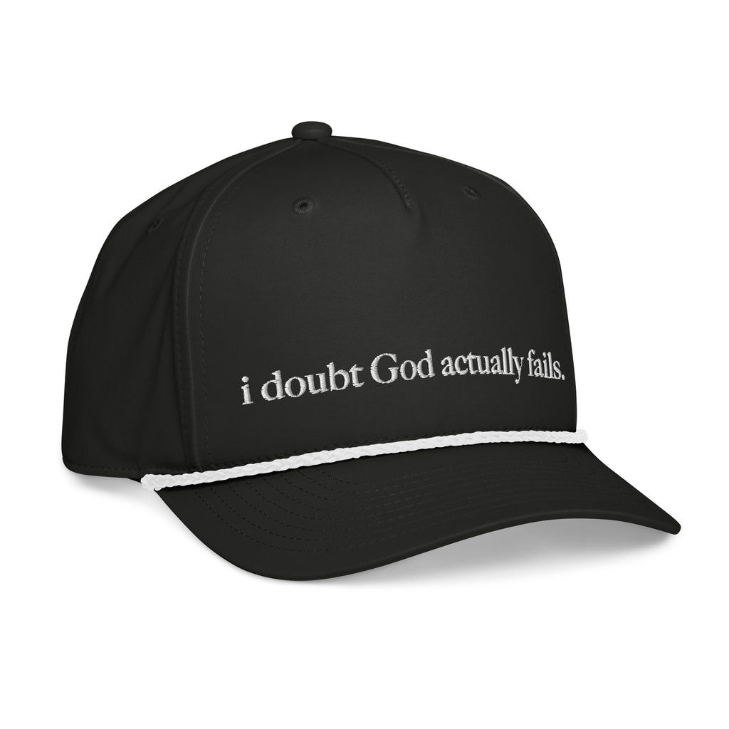 idgaf. Proof I Rope Cap in Black and White, right side view