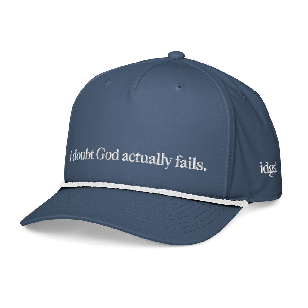 idgaf. Proof I Rope Cap in Light Blue and White, left side view