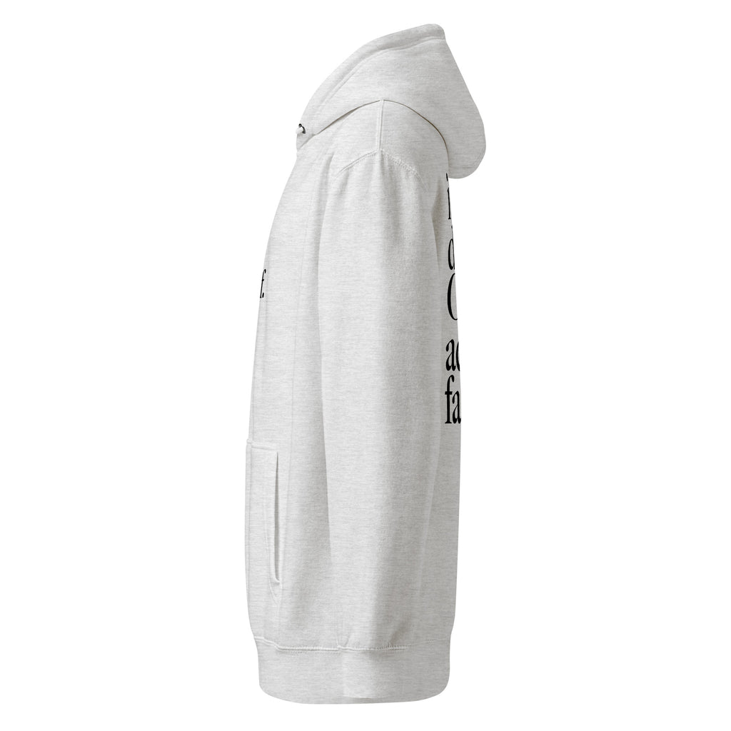 idgaf. Vessels Hoodie in Heather Grey, left side view