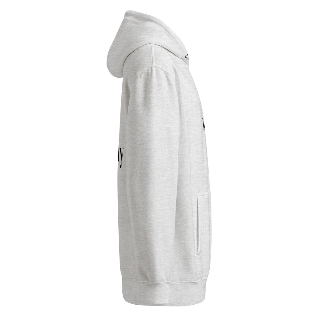 idgaf. Vessels Hoodie in Heather Grey, right side view