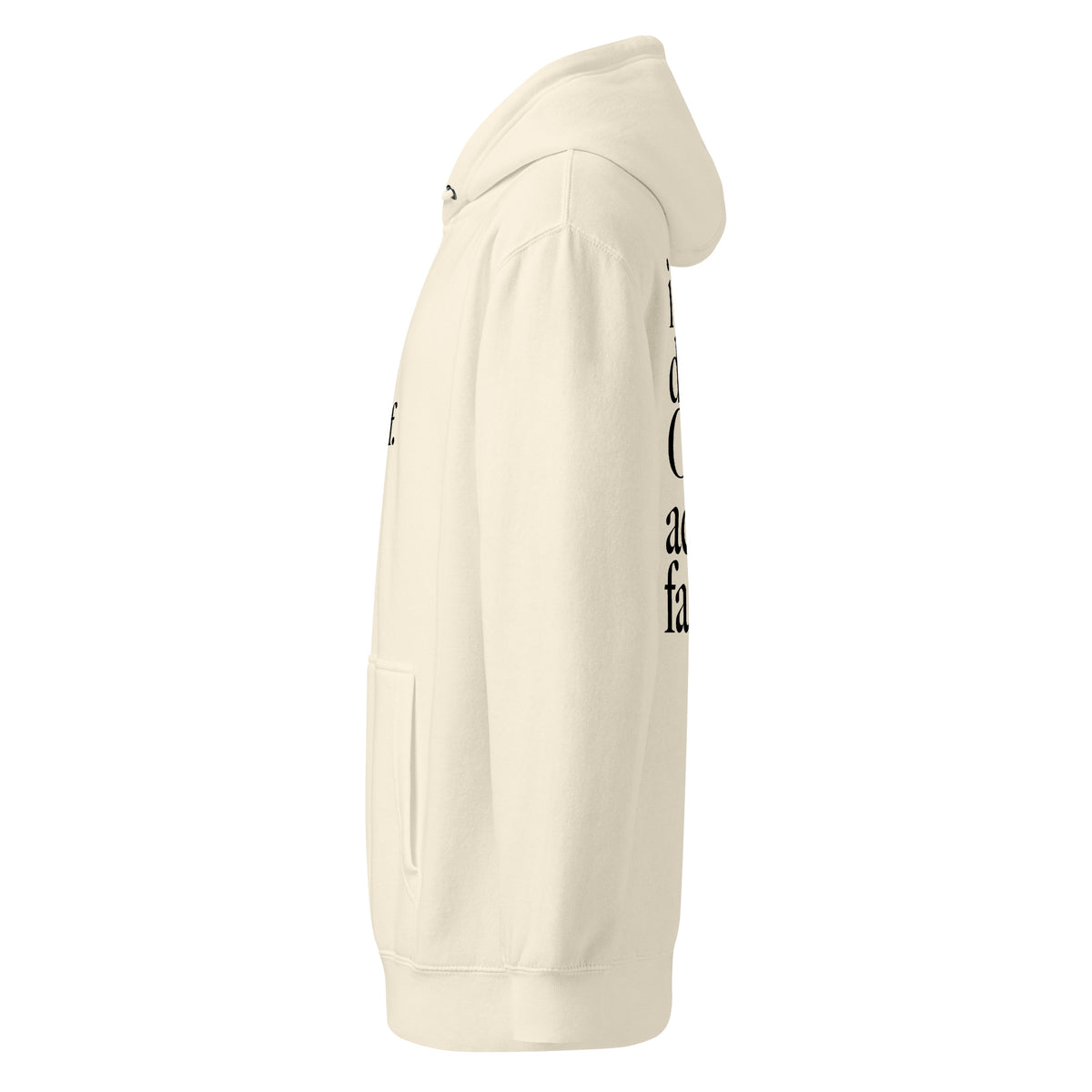 idgaf. Vessels Hoodie in Sandshell, left side view