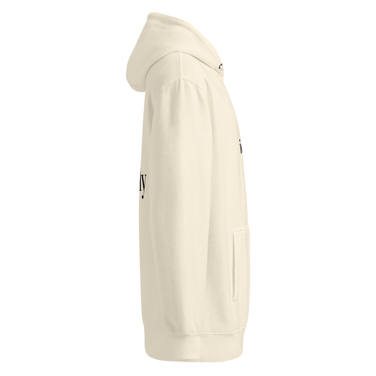 idgaf. Vessels Hoodie in Sandshell, right side view