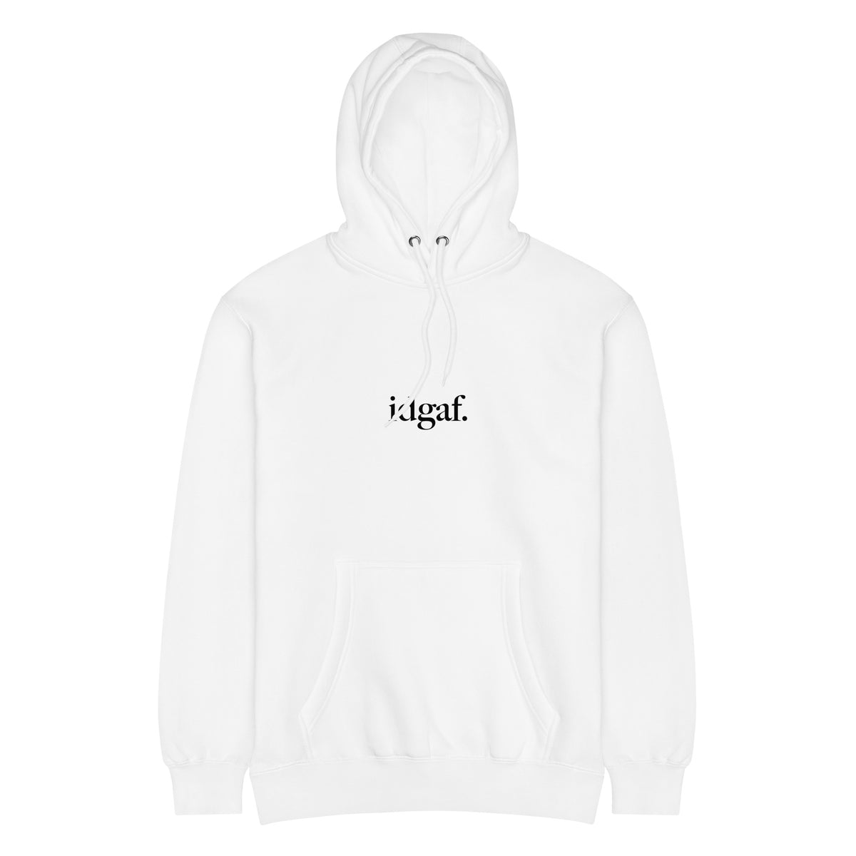 idgaf. Vessels Hoodie in White, front view
