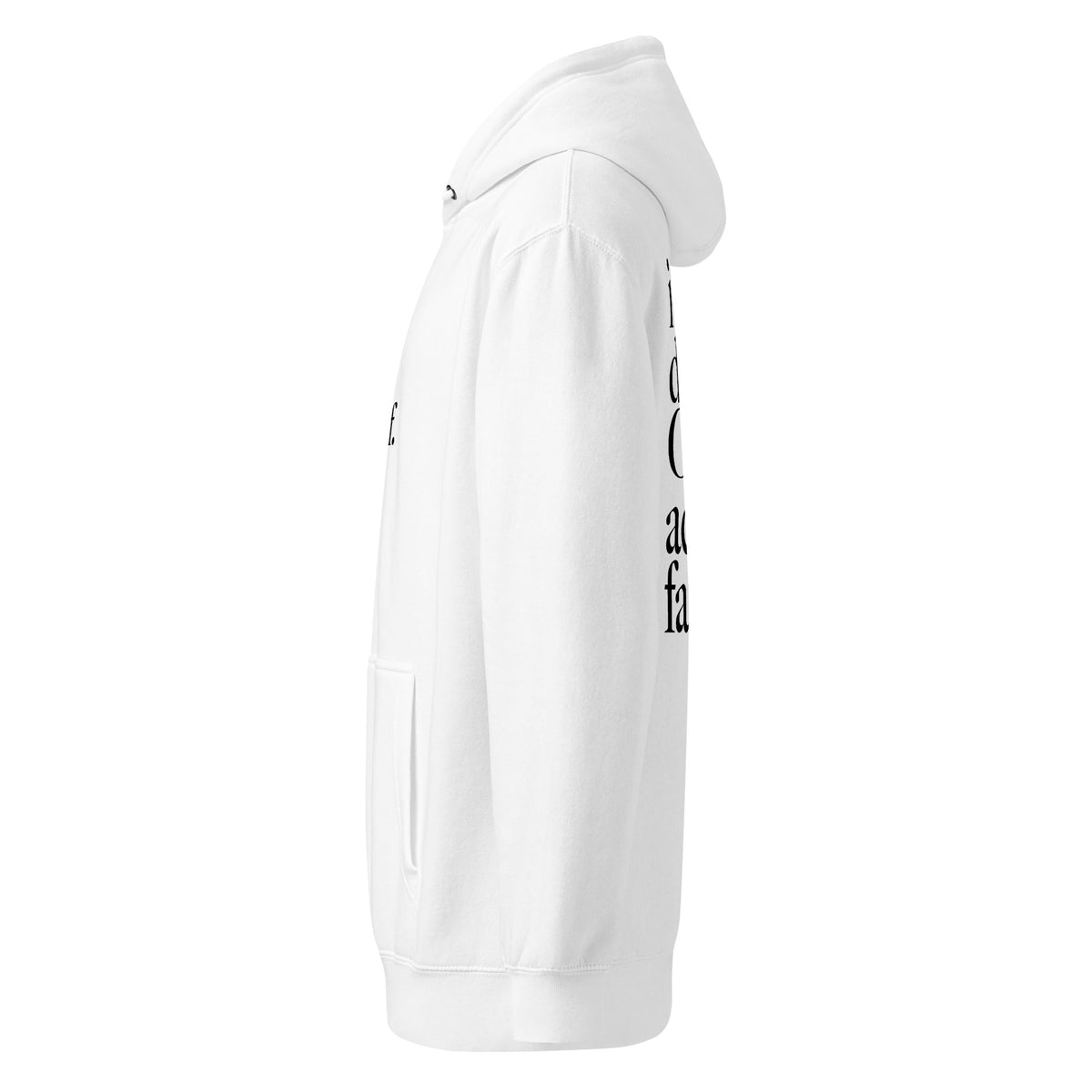 idgaf. Vessels Hoodie in White, left side view